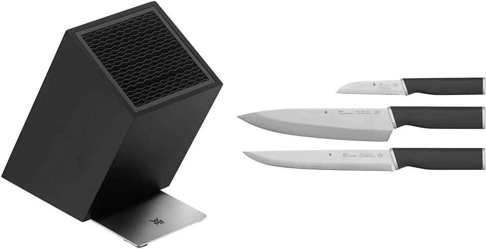 WMF Messerblock unbestückt leer ohne Messer Flextec Cromargan Edelstahl rostfrei schwarz & Kineo Mes