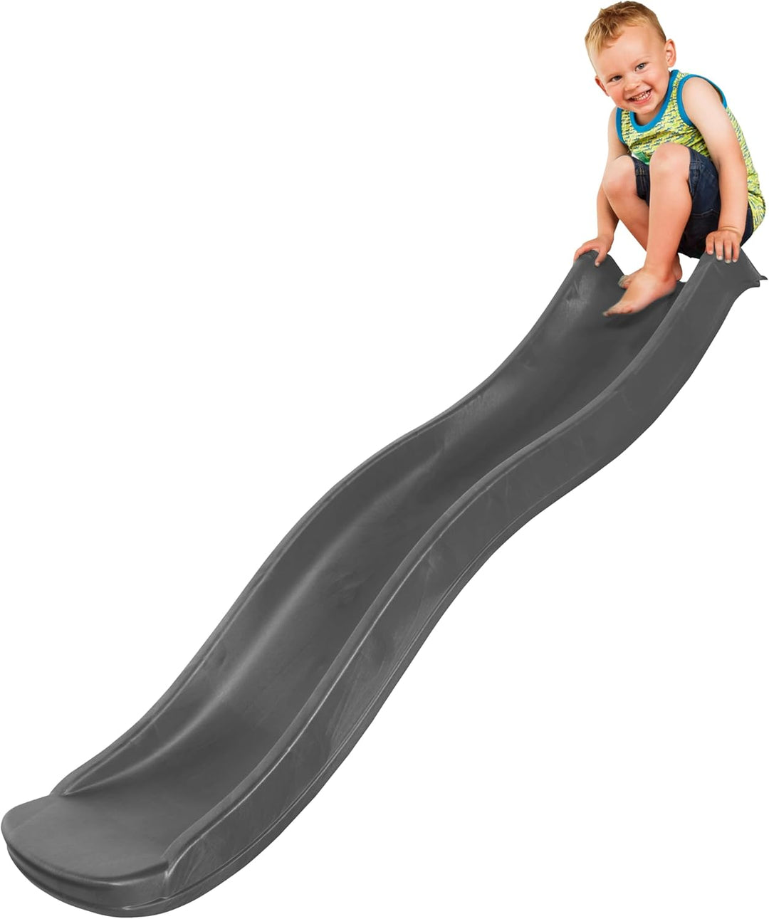 AXI Sky175 Rutsche mit Wasseranschluss Grau - 175 cm | Anbau Element für Kinder Spielturm/Spielhaus/