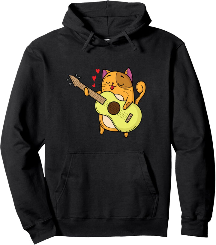In love Cat spielt Gitarre Pullover Hoodie