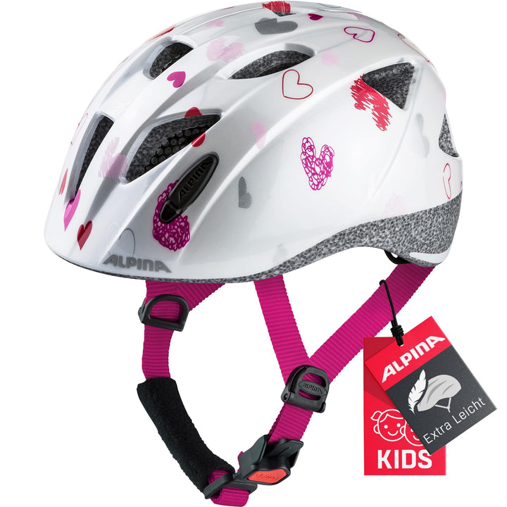 ALPINA XIMO - Leichter, Sicherer &amp; Bruchfester Fahrradhelm Mit Optionalen LED-Licht Für Kinder white