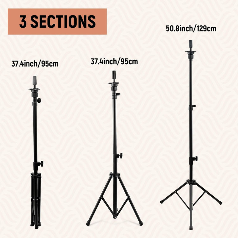 xnicx 23" Perückenkopf und Perückenständer Set,Perückenständer mit Perückenkopf, Wig Staand für Perü