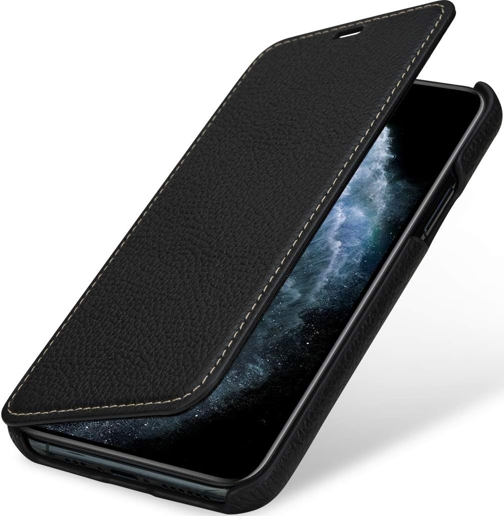 STILGUT Book Case kompatibel mit iPhone 11 Pro Hülle aus Leder zum Klappen, Klapphülle, Handyhülle,