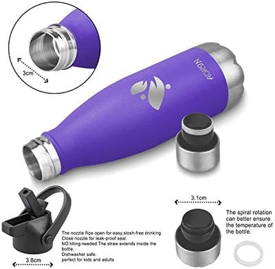 AORIN Vakuum-Isolierte Trinkflasche - 350ml/500ml/750ml - Wasserflasche BPA-Frei,24 H Kühlen & 12 H