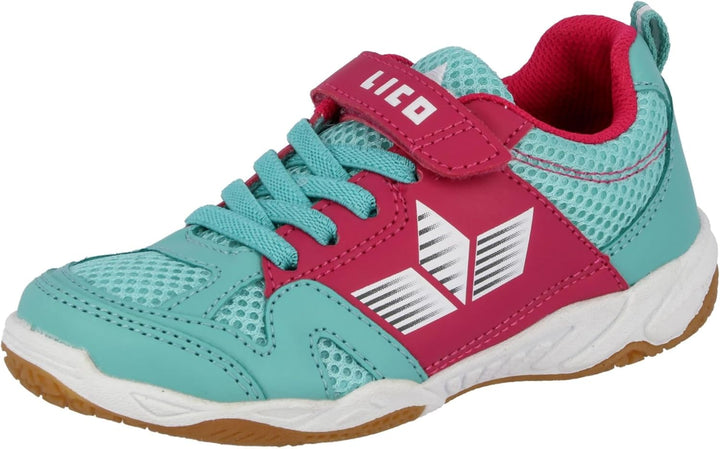 Lico Unisex Kinder Sport Vs Hallenturnschuhe 41 EU Türkis Pink Weiss, 41 EU Türkis Pink Weiss