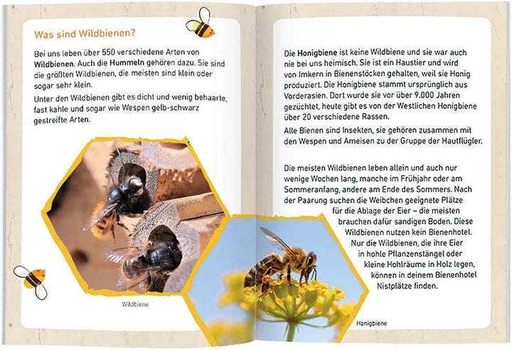 Bienenhotel Expedition Natur, Nist- und Überwinterungshilfe für Wildbienen, Mit spannendem Booklet f