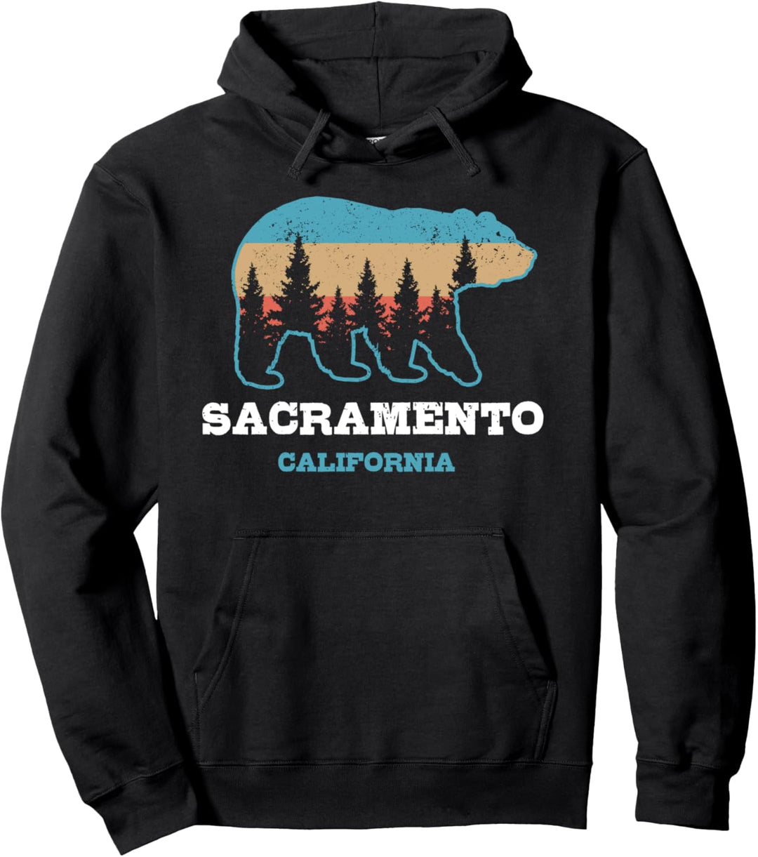 Sacramento Kalifornien Vintage Bär Grizzly Natur Souvenir Pullover Hoodie