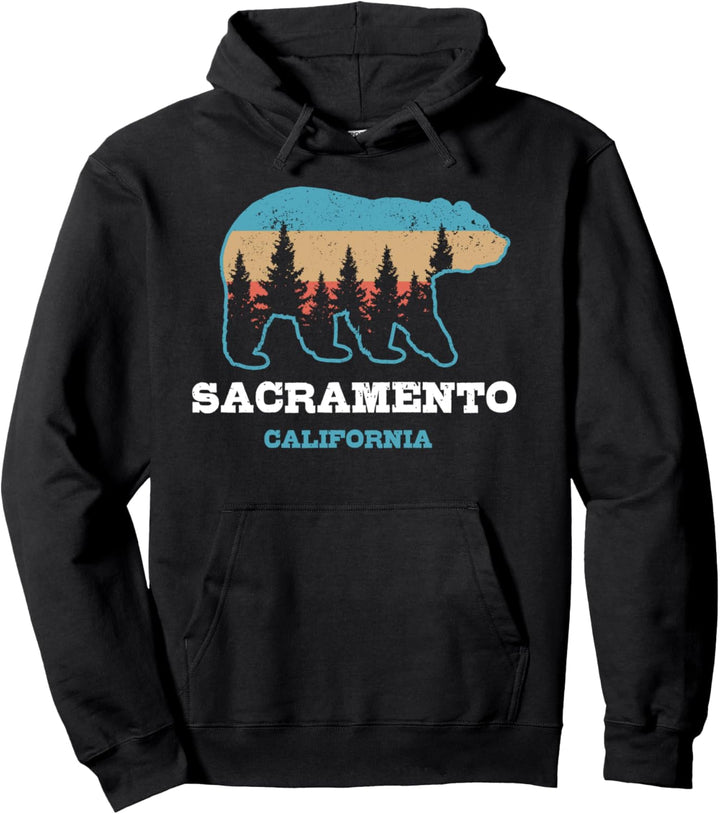 Sacramento Kalifornien Vintage Bär Grizzly Natur Souvenir Pullover Hoodie