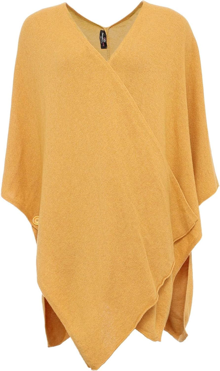 Zwillingsherz Poncho-Schal mit Kaschmir - Hochwertiges Cape für Damen - XXL Umhängetuch und Tunika m