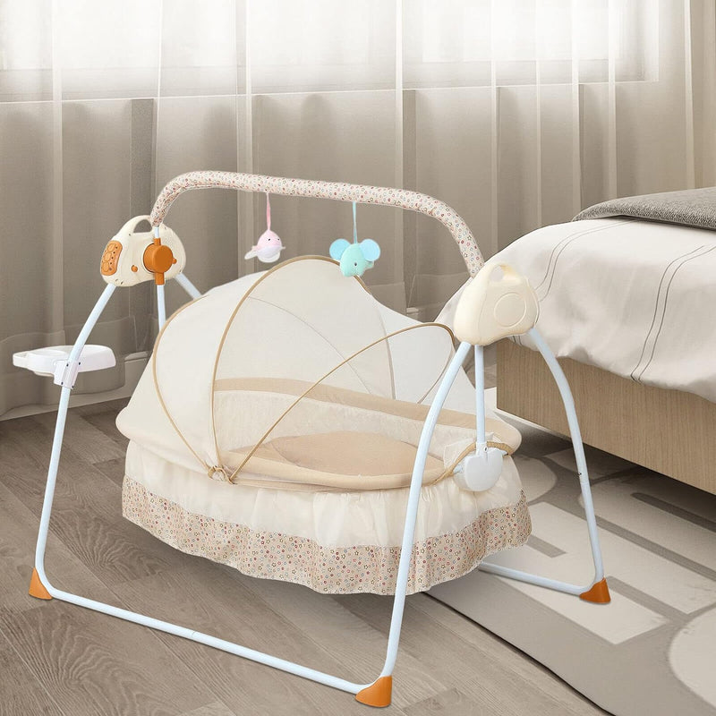 Elektrische Babywiege Kinderbett, automatische Babyschaukel Babybett, Schaukelstuhl Babyschaukel mit