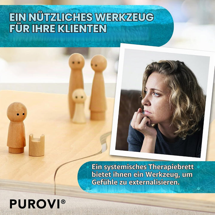 Familienbrett | Systembrett aus hochwertigem Holz für Familienaufstellung und Coaching | 32 Teile in