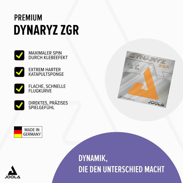 JOOLA Belag Dynaryz ZGR Schwarz 2,3 mm, Schwarz 2,3 mm