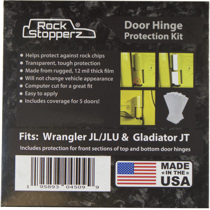 Rock Stopperz Türscharnierschutz-Set – kompatibel mit Jeep Wrangler JLU/Gladiator – 4-Türer (2019 -