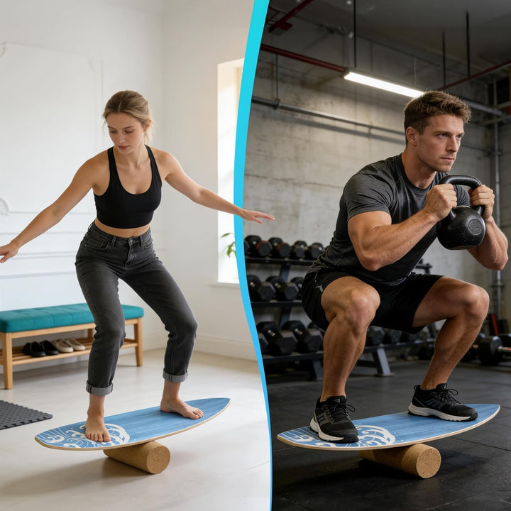 Surf Balance Board Trainer, Balanceboards Holz für Erwachsene Surf Core-Training, Fitness, Indoor Su
