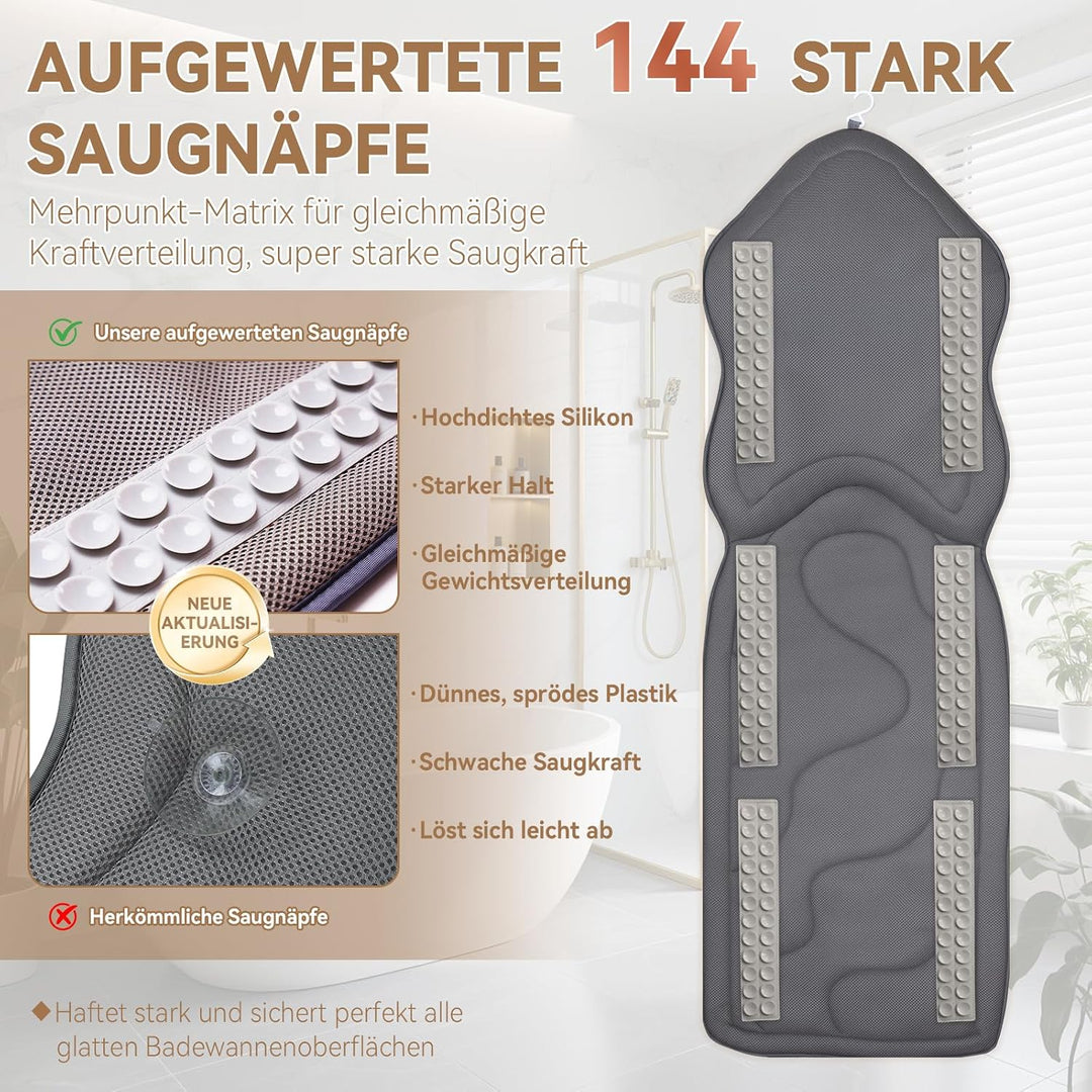 Poemland Luxus Dicke, volle Körper Badewannenkissen Mat &amp; Cushion für Badewanne Kopfstütze Hals Schu