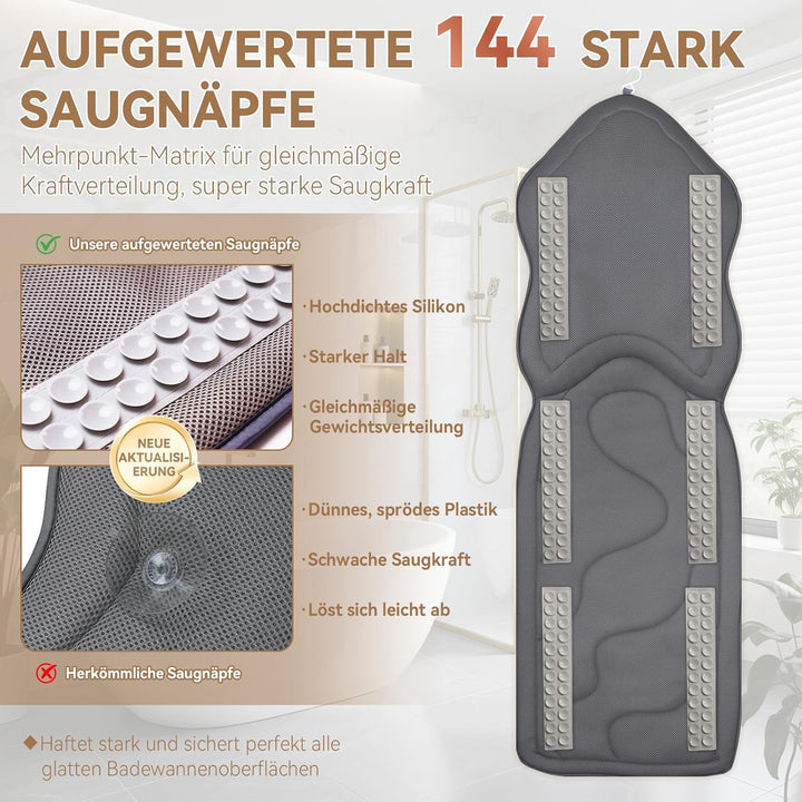 Poemland Luxus Dicke, volle Körper Badewannenkissen Mat &amp; Cushion für Badewanne Kopfstütze Hals Schu