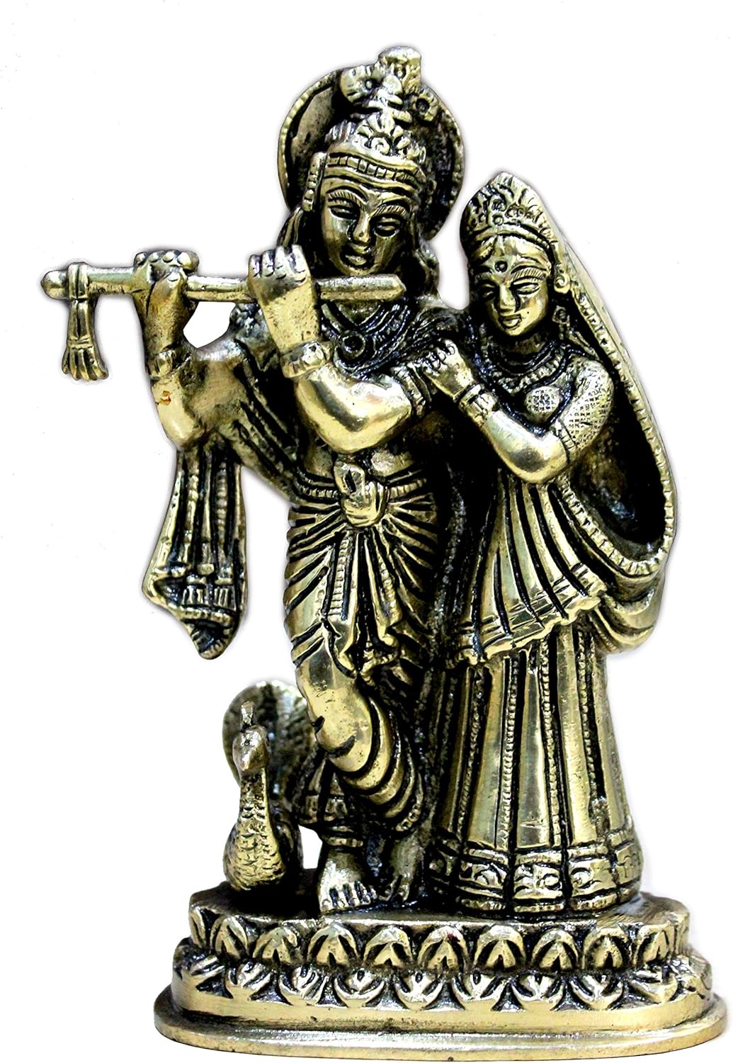 StonKraft Beste Qualität Messing Radha Kishan Krishna Statue Idol - Hindu Hinduismus Puja (15,2 cm)