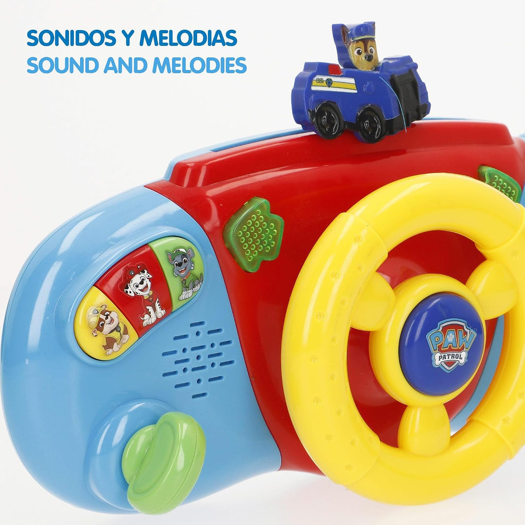 COLORBABY Paw Patrol Lenkrad für Kinderwagen, Befestigungsgriff, buntes Design, Marshall, Chase, Sky