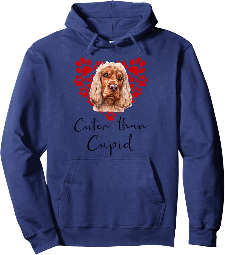 COCKER SPANIEL Cuter Than Cupid Hunde Valentinstag Pullover Hoodie