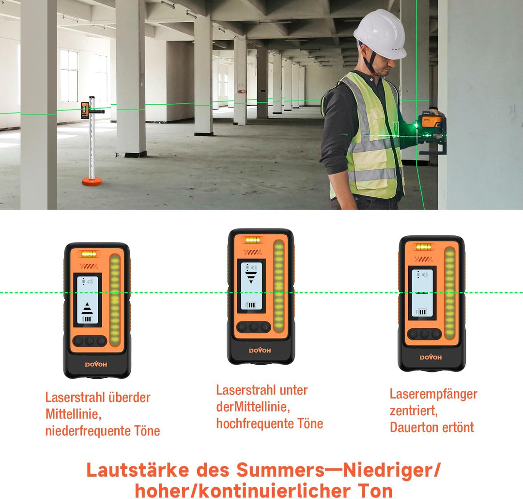 Draussen kreuzlinienlaser 4x360° mit Empfänger, Selbstnivellierung 16 Linien Laser Wasserwaage, 400f