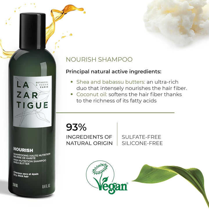 Lazartigue Nourish Shampoo Ad Alta Nutrizione Al Burro Di Karitè, 250ml