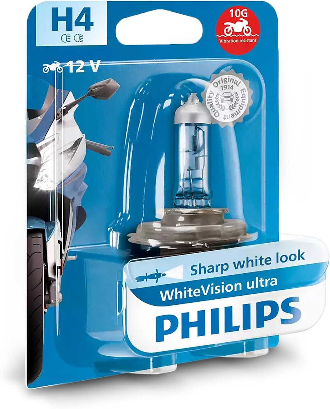Philips Automotive Lighting H4 WhiteVision ultra moto, H4