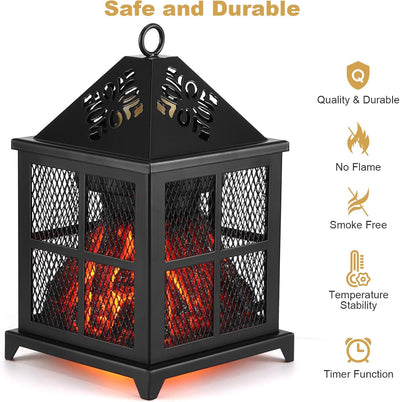 Duftlampe Elektrisch, 4 in 1 Duftlampe für Duftwachs, Kerze & Duftöl, Kamin Duftlampe für Wachs mit