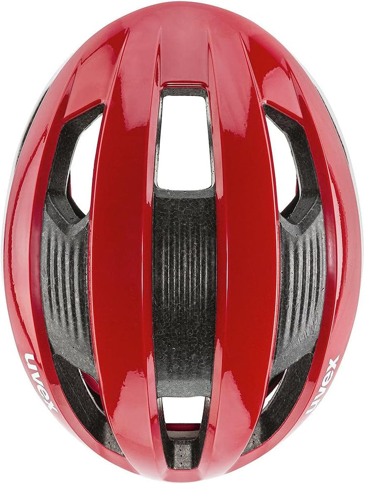 Uvex Rise CC Rennrad Fahrrad Helm matt rot/weiss 2022 52-56 cm, 52-56 cm