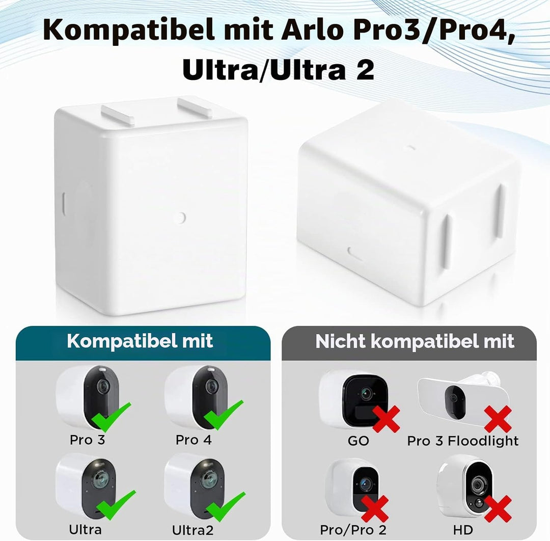 Rapthor 2-Pack 4950mAh Ersatzbatterien mit Ladegerät Kompatibel mit Arlo Pro 4/Pro 3/Ultra/Ultra 2 D