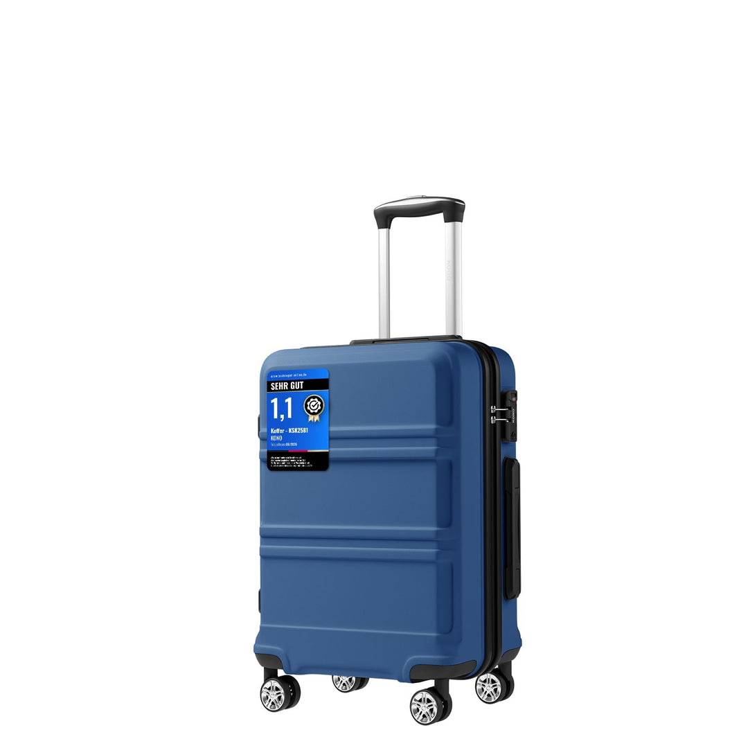 KONO Koffer Trolley Reisekoffer L (65cm) Dunkelblau, L (65cm) Dunkelblau