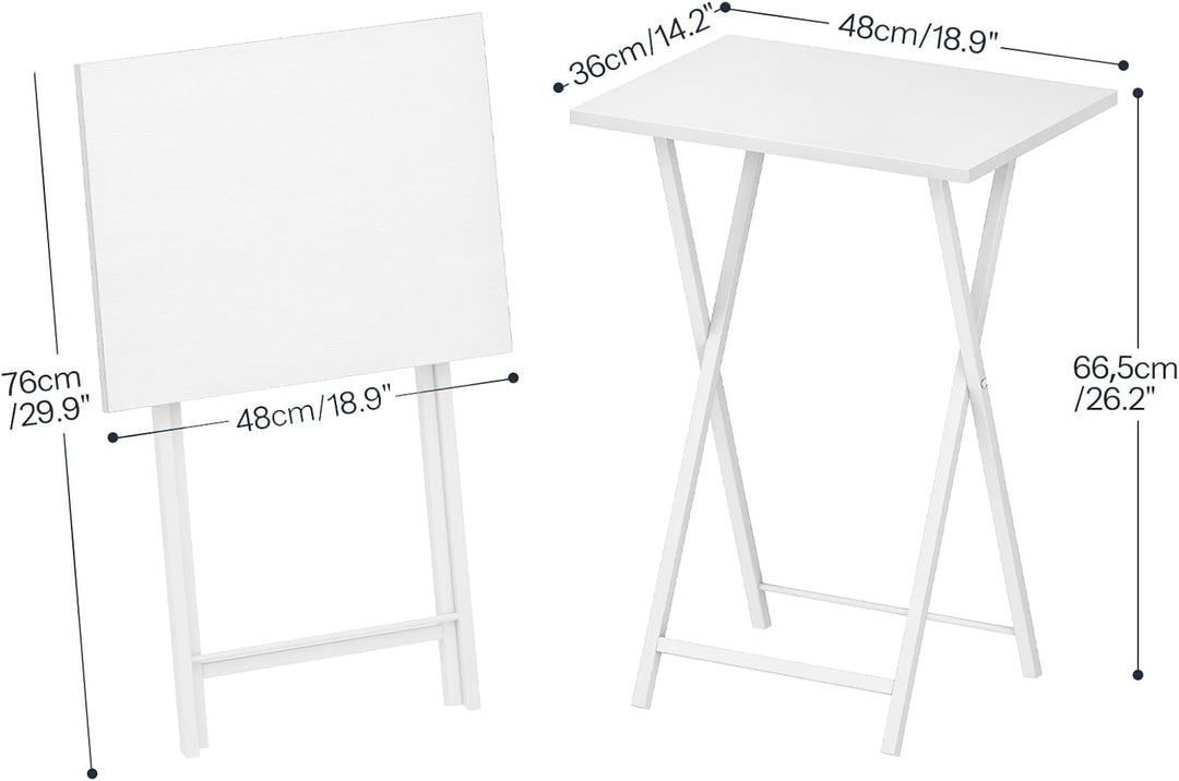 HOOBRO Beistelltische Klappbar, Kleiner tabletttisch, TV Tray 2er Set, klapptisch Snack Tisch Indust