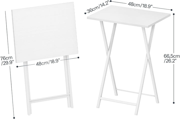 HOOBRO Beistelltische Klappbar, Kleiner tabletttisch, TV Tray 2er Set, klapptisch Snack Tisch Indust