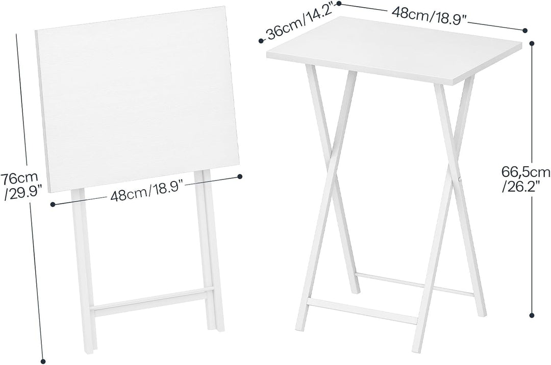 HOOBRO Beistelltisch, Klappbar Tablett Tisch, Sofatisch, TV Tray im Industriestil, Einfach Montierba