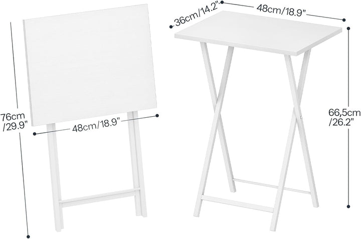 HOOBRO Beistelltisch, Klappbar Tablett Tisch, Sofatisch, TV Tray im Industriestil, Einfach Montierba