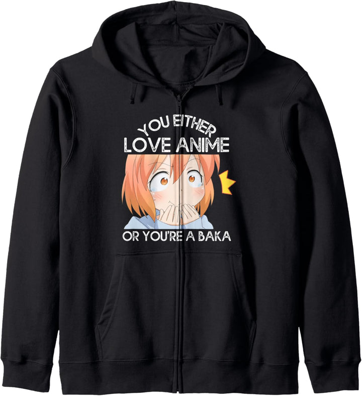 Anime Nette Grosse Augen Japanisch Sie Entweder Liebe Anime Baka Kapuzenjacke