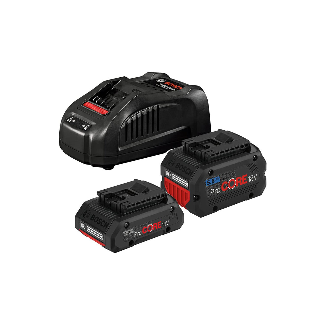 Bosch Professional 18V System Akku Starter-Set: 1x ProCORE18V 4.0Ah Akku + 1x ProCORE18V 5.5Ah Akku