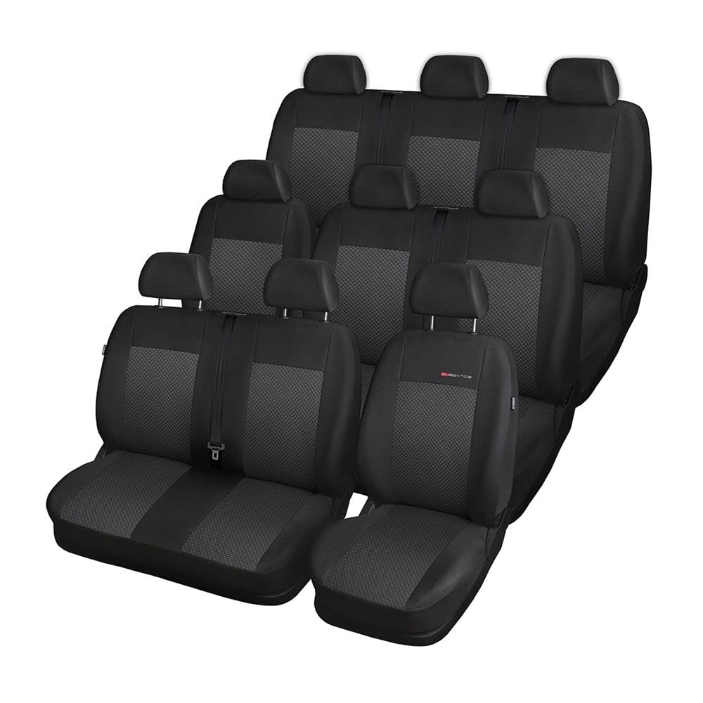 Mossa - Massgeschneiderte Sitzbezüge Auto kompatibel mit Volkswagen Transporter T6 Van (2015-2019) f