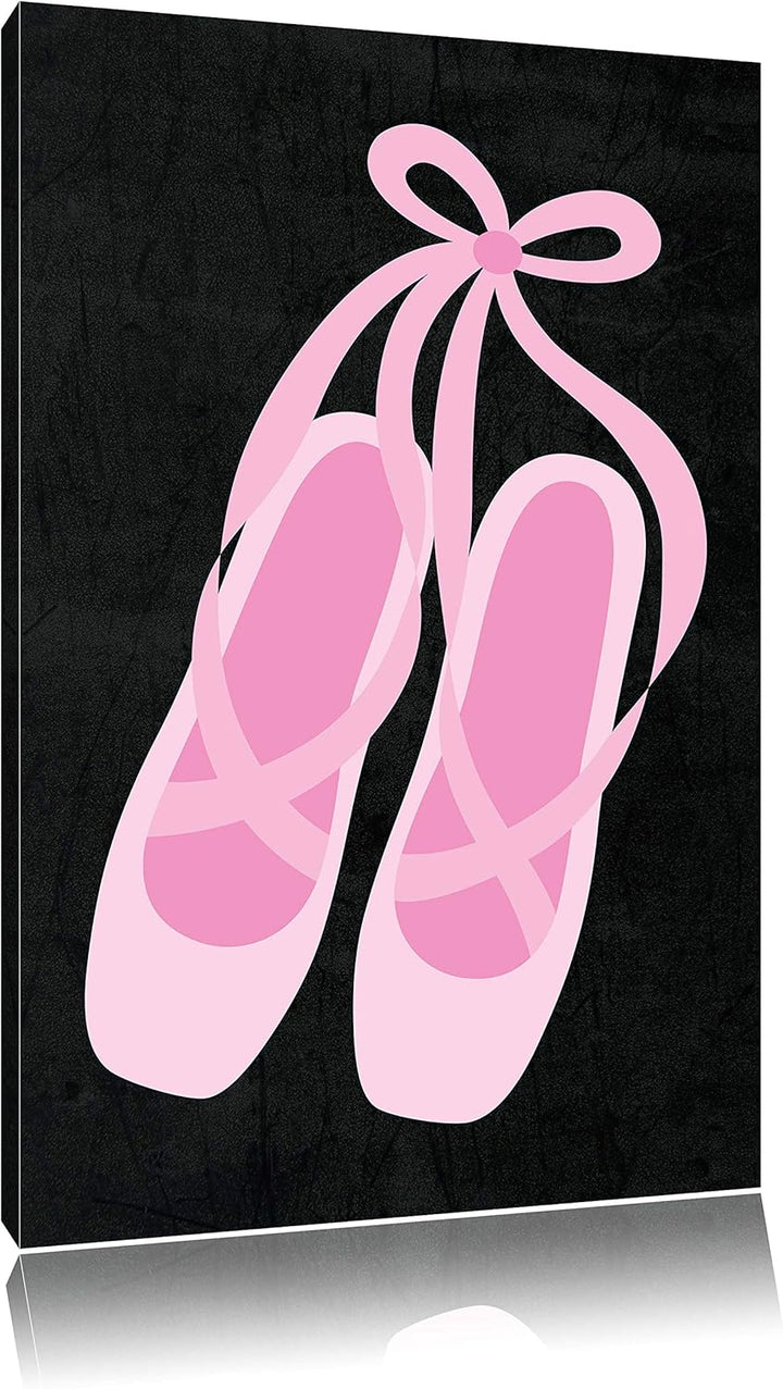 Pixxprint Hübsche Ballerina Schuhe als Leinwandbild/Grösse: 100x70 cm/Wandbild/Kunstdruck/fertig bes
