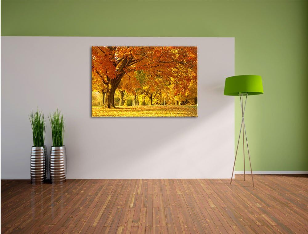schöne Herbstlandschaft, Format: 100x70 auf Leinwand, XXL riesige Bilder fertig gerahmt mit Keilrahm
