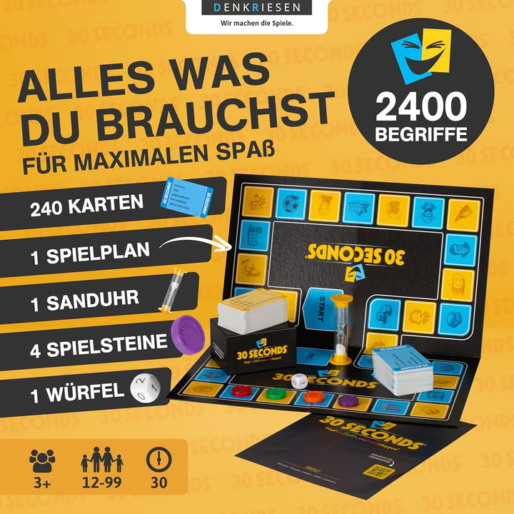 DENKRIESEN - 30 Seconds® - Nur die Zeit kann euch stoppen! | Ab 12 Jahren | 3+ Spieler | Brettspiel