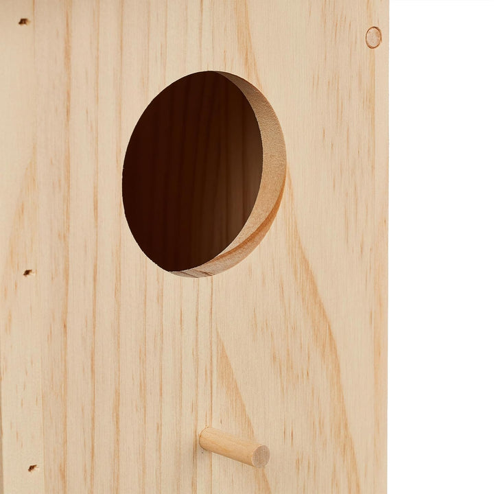 Relaxdays Nistkasten für Kohlmeise & Gartenrotschwanz, aufklappbar, naturbelassenes Holz, Vogelhaus