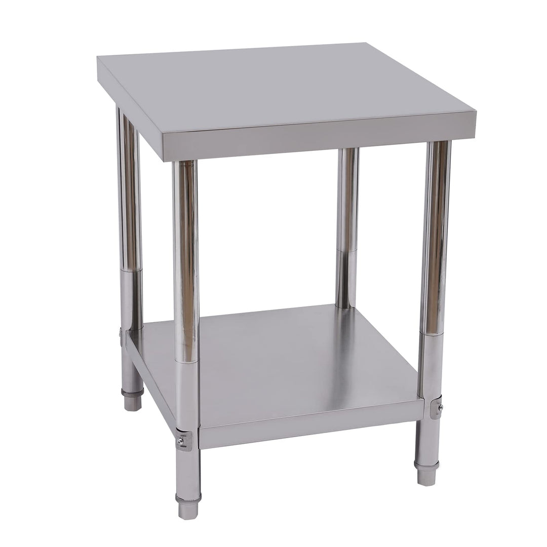 Servierwagen Grosser 2-Tier 60 * 60 * 80cm Edelstahl Gebrauchswagen Küchenwagen mit Anti-Rutsch-Fuss