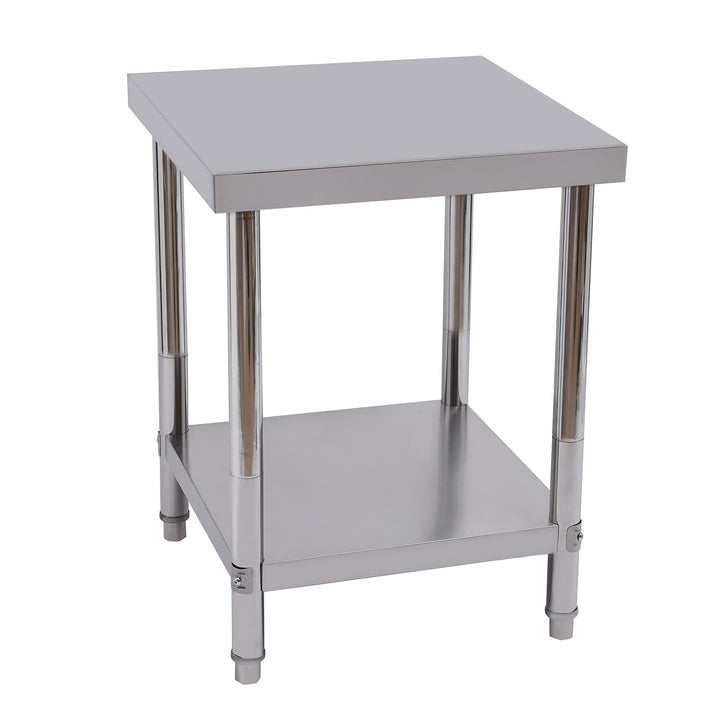 Servierwagen Grosser 2-Tier 60 * 60 * 80cm Edelstahl Gebrauchswagen Küchenwagen mit Anti-Rutsch-Fuss