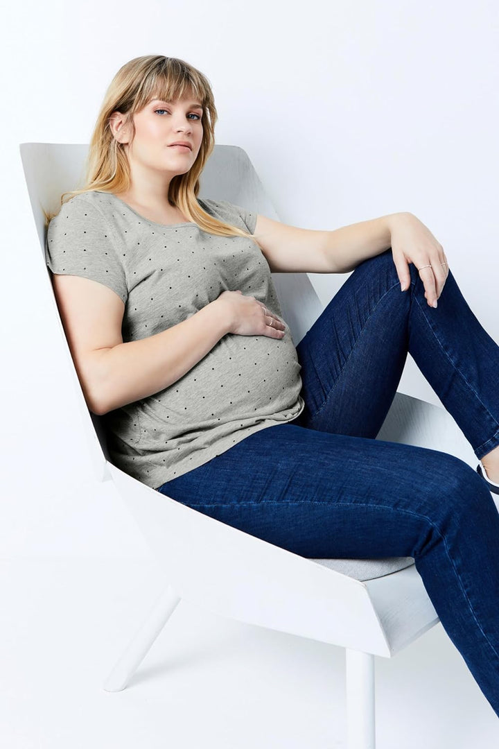 Ulla Popken Damen grosse Grössen Bellieva-T-Shirts, 2er-Pack, Rundhals, Halbarm, seitl. Raffung, Bio