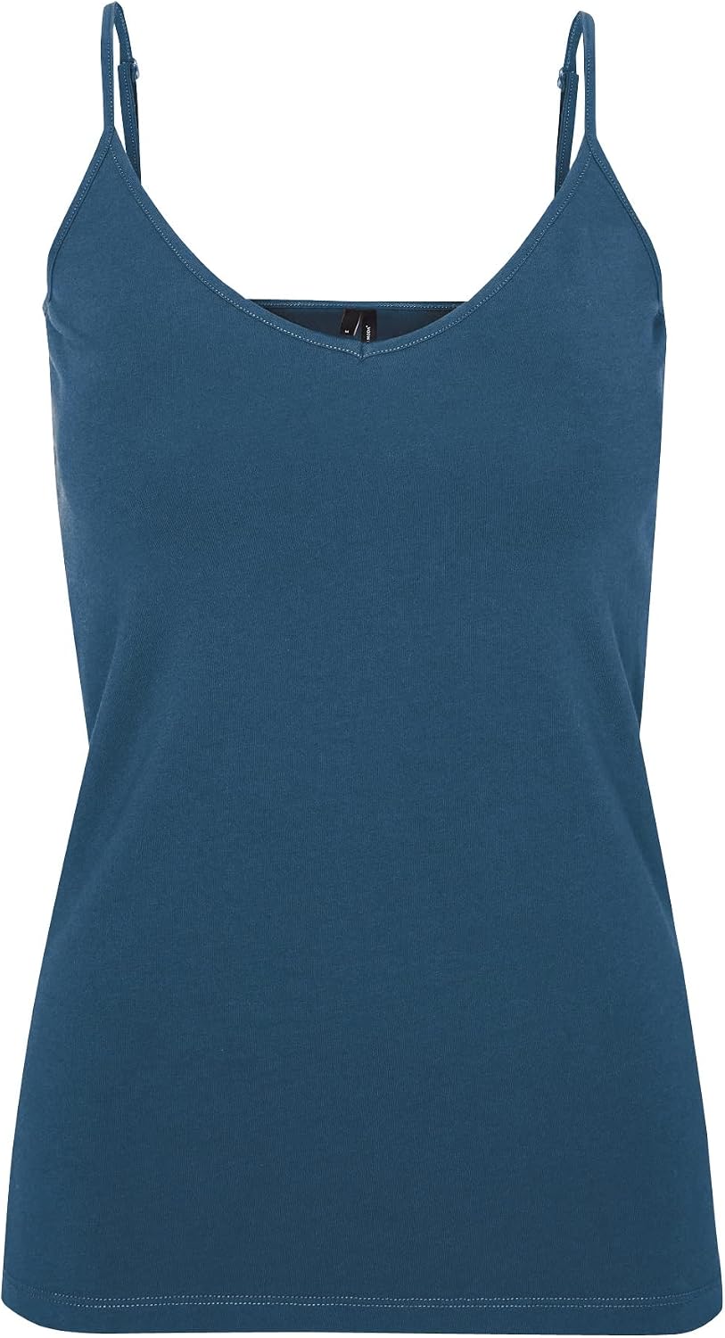 VERO MODA Damen Vmmaxi My Soft V Singlet Noos Top M Mehrfarbig (2x Insignia Blue, 1x Woodrose, 1x Sn