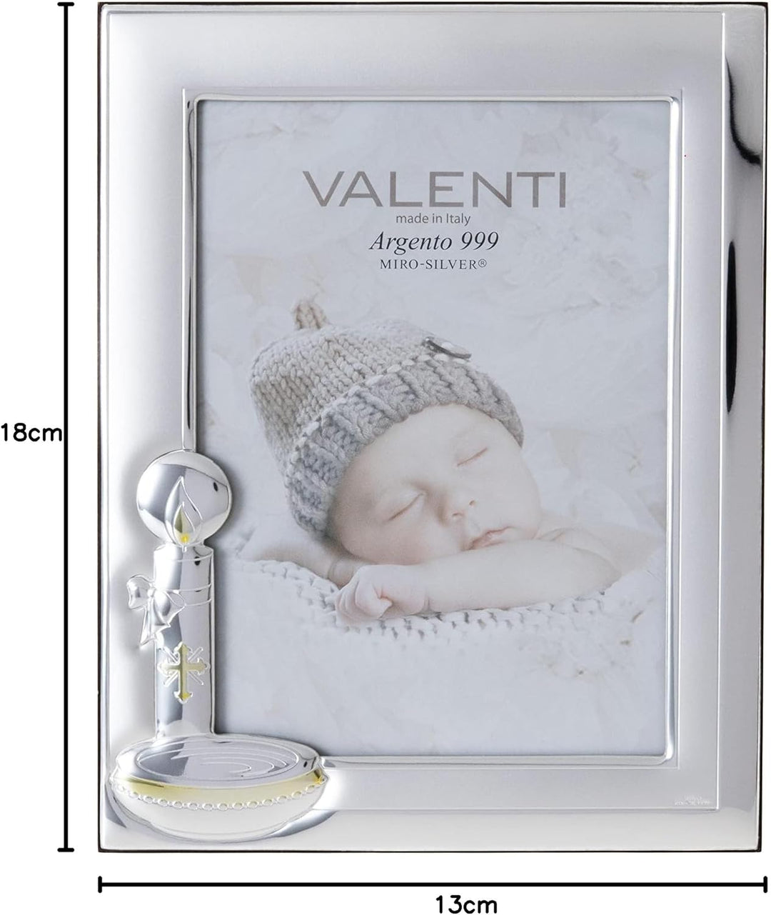 Valenti&Co Bilderrahmen aus Silber, 13 x 18 cm, ideal als Geschenkidee für Feiern, als Taufe eines K