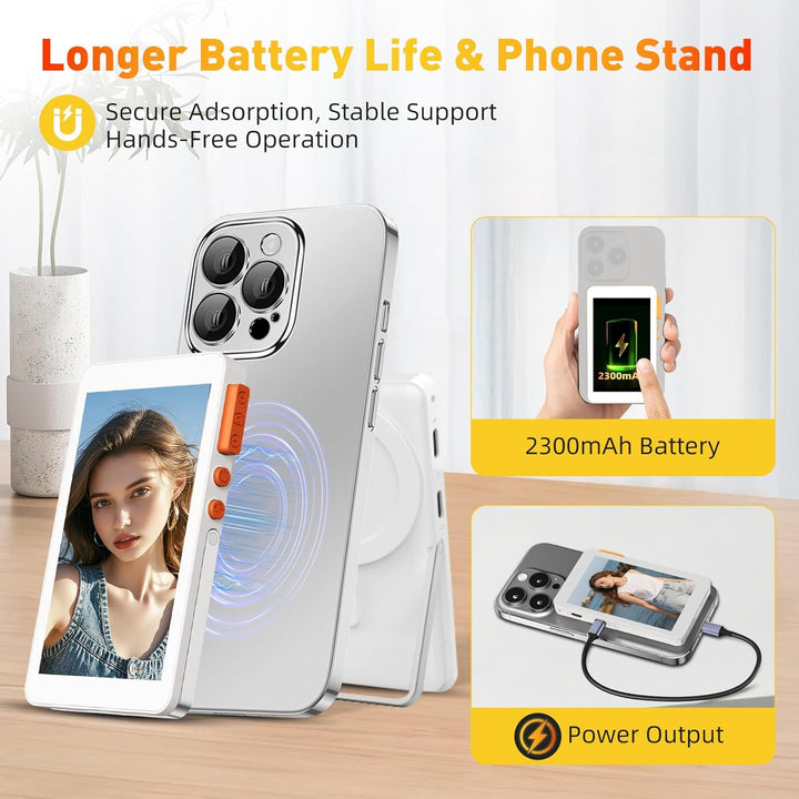 Handy Selfie Monitor, 4,02″ Magnetisches Drahtloses Portable Monitor Selfie Bildschirm, 2300 mAh, mi