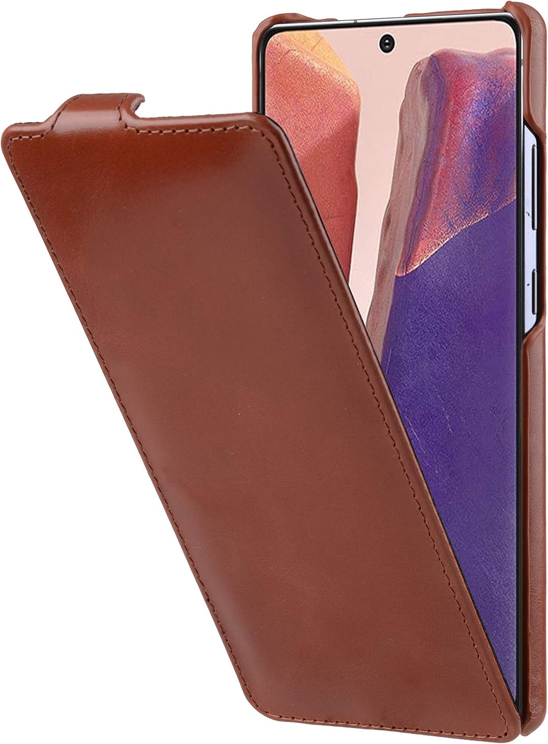 STILGUT UltraSlim kompatibel mit Samsung Galaxy Note 20 Hülle aus Leder - Samsung Note 20 Flip Case,