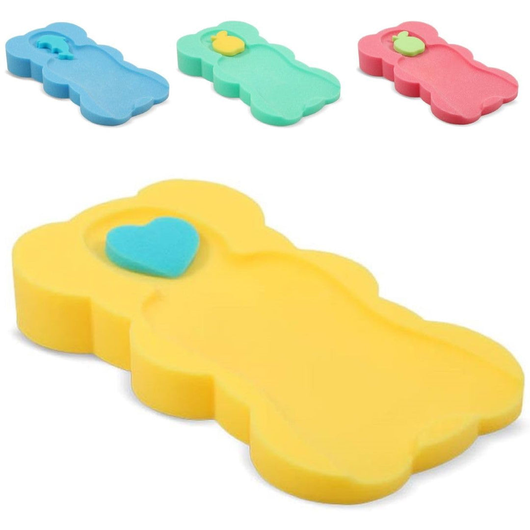 Lorelli Baby Badewanneneinlage, weich, 2 Schwämme, mit verschiedenen Motiven gelb, gelb