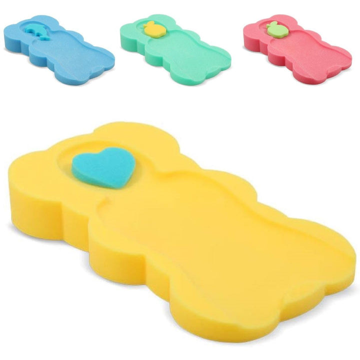 Lorelli Baby Badewanneneinlage, weich, 2 Schwämme, mit verschiedenen Motiven gelb, gelb