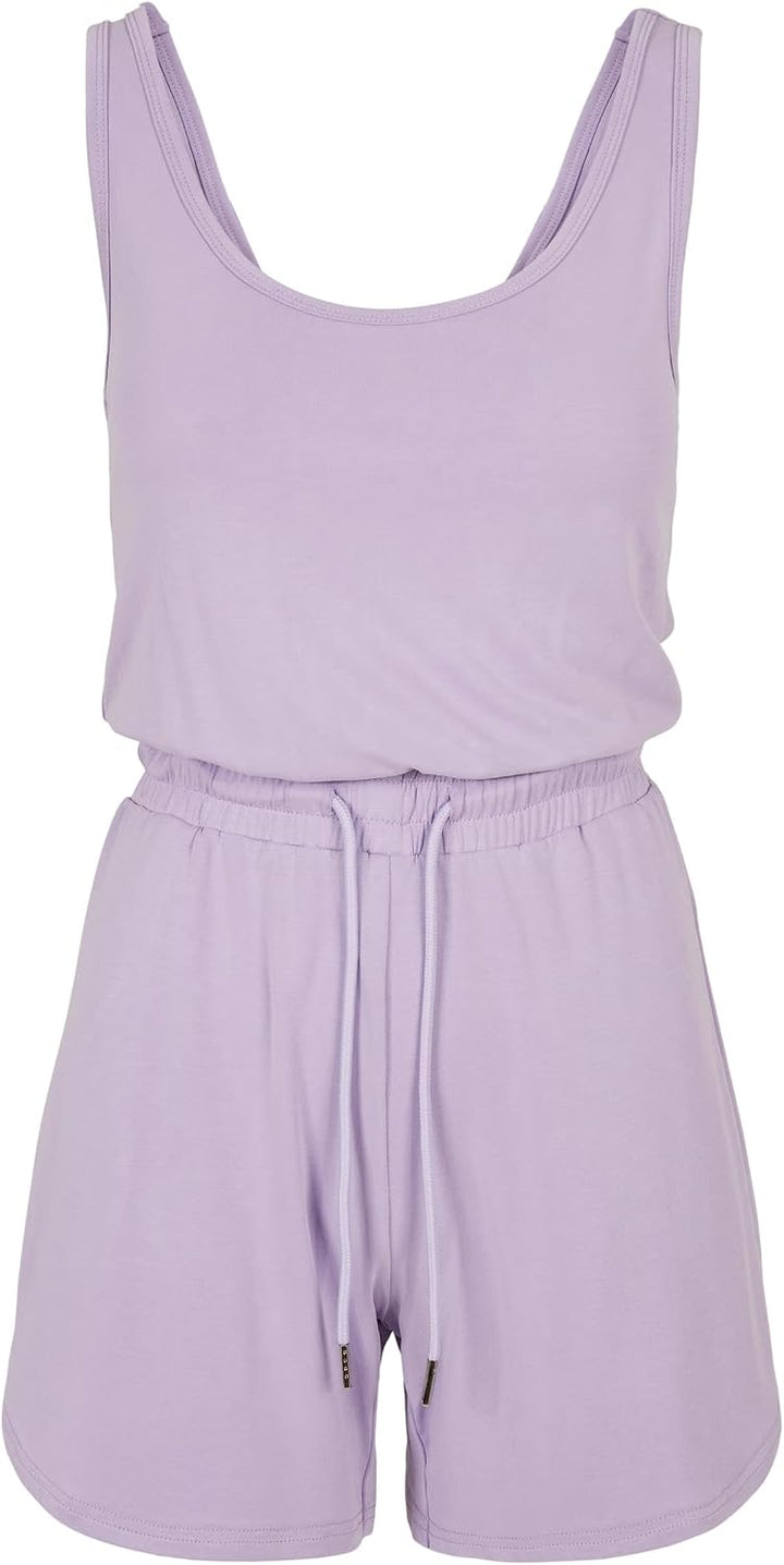 Urban Classics Damen Ladies Short Sleevless Modal Jumpsuit T-Shirt M Lilac, M Lilac